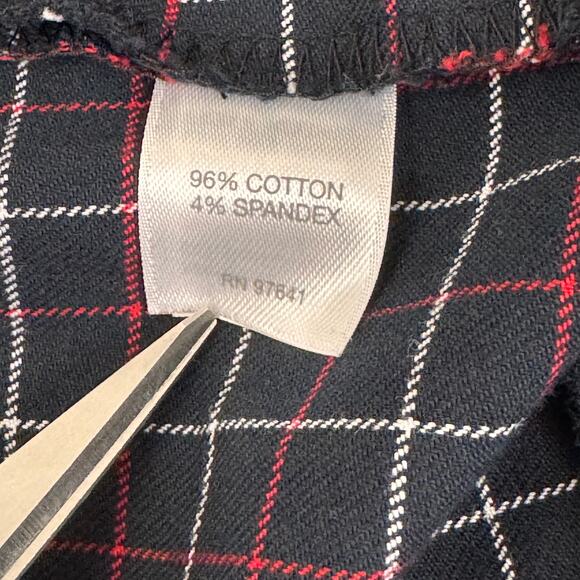 J. Jill Pants Women's 14 Plaid Ankle Tailored Zip Front Blue Red Cream - Picture 5 of 10